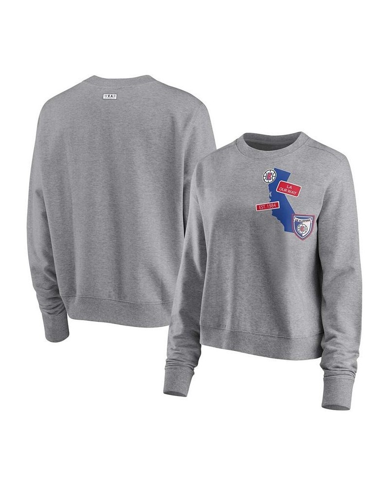 Women's Heathered Gray LA Clippers Patch Applique Pullover Sweatshirt Heathered Gray $26.84 Sweatshirts