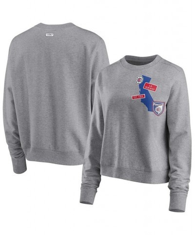 Women's Heathered Gray LA Clippers Patch Applique Pullover Sweatshirt Heathered Gray $26.84 Sweatshirts