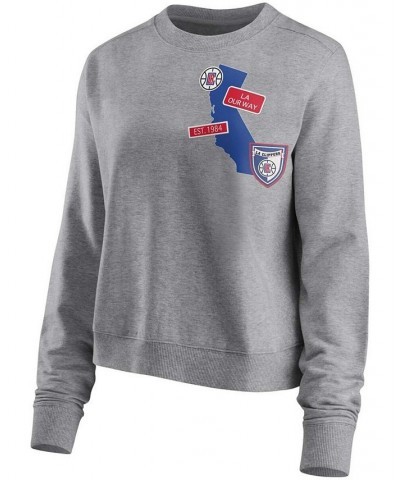 Women's Heathered Gray LA Clippers Patch Applique Pullover Sweatshirt Heathered Gray $26.84 Sweatshirts