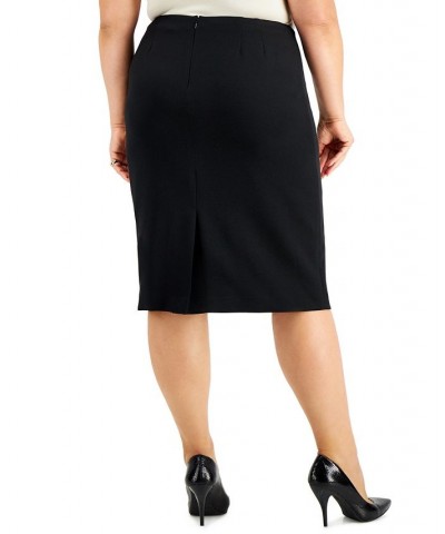 Plus Size Skimmer Skirt Black $45.39 Skirts