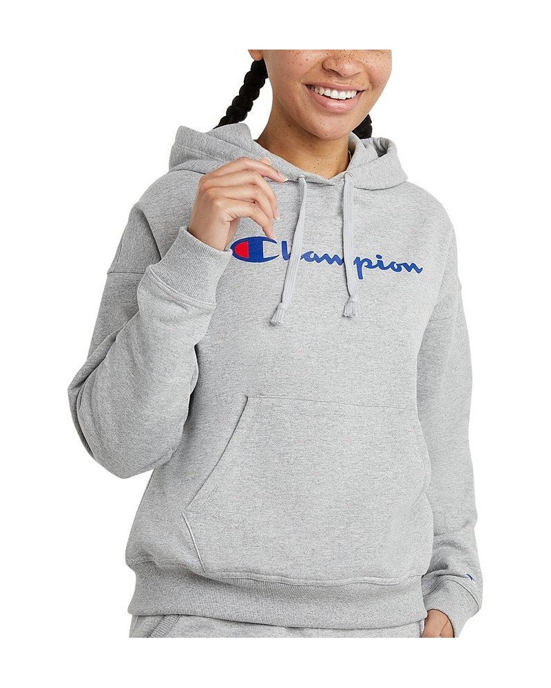 Women's Relaxed Logo Fleece Sweatshirt Hoodie Gray $24.60 Sweatshirts