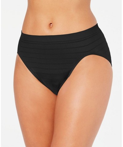 Comfort Revolution Microfiber Hi Cut Brief Underwear 303J Black Stripe $8.42 Panty