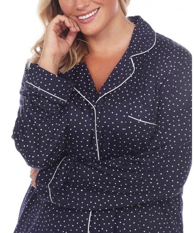 Women's Plus Size Pajama Set 2 Piece Blue $22.96 Sleepwear