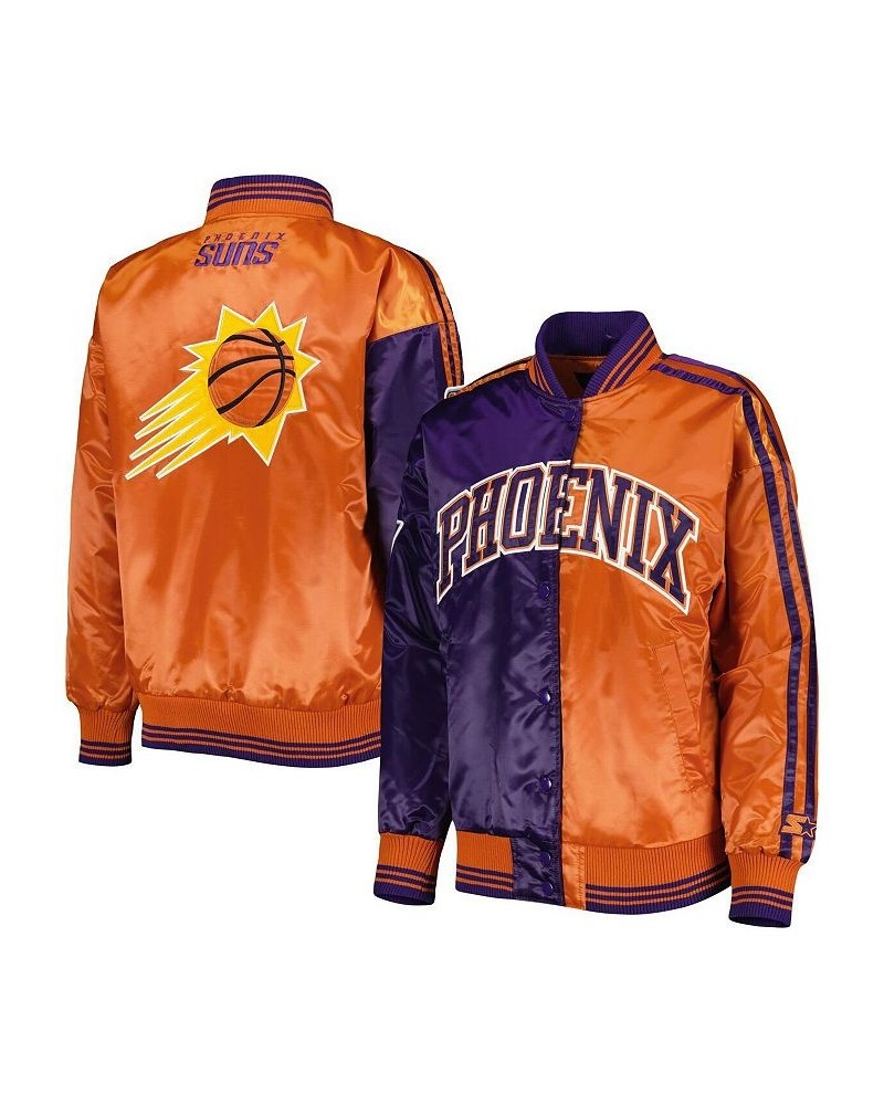 Women's Purple Orange Phoenix Suns Split Colorblock Satin Full-Snap Varsity Jacket Purple, Orange $67.20 Jackets