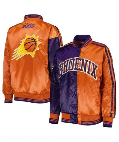 Women's Purple Orange Phoenix Suns Split Colorblock Satin Full-Snap Varsity Jacket Purple, Orange $67.20 Jackets