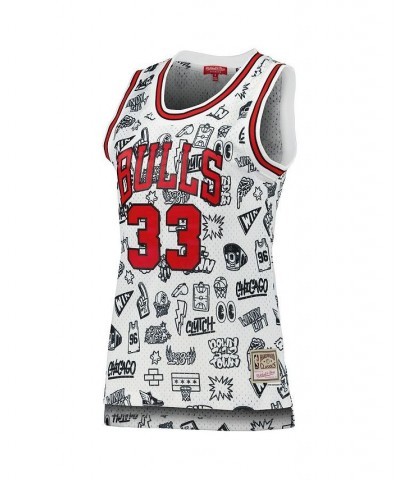 Women's Scottie Pippen White Chicago Bulls 1997 Doodle Swingman Jersey White $67.50 Jersey