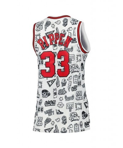 Women's Scottie Pippen White Chicago Bulls 1997 Doodle Swingman Jersey White $67.50 Jersey