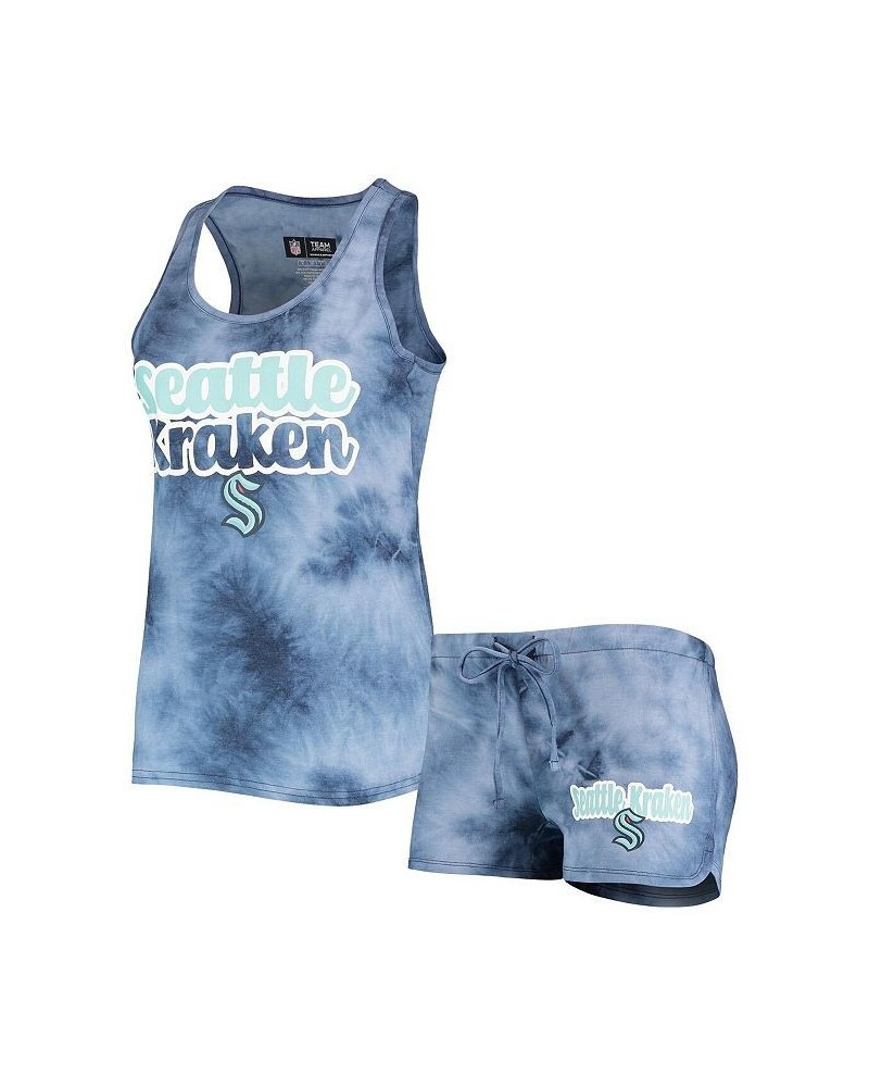 Women's Deep Sea Blue Seattle Kraken Billboard Racerback Tank Top and Shorts Set Deep Sea Blue $28.49 Pajama