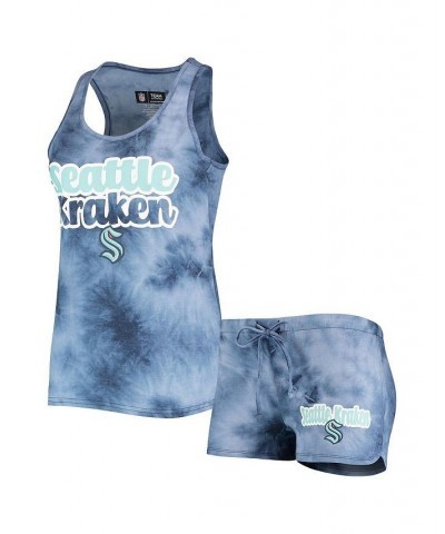 Women's Deep Sea Blue Seattle Kraken Billboard Racerback Tank Top and Shorts Set Deep Sea Blue $28.49 Pajama