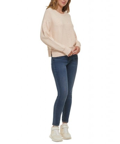 Women's Crewneck Puff-Sleeve Sweater Ivory/Cream $50.49 Sweaters