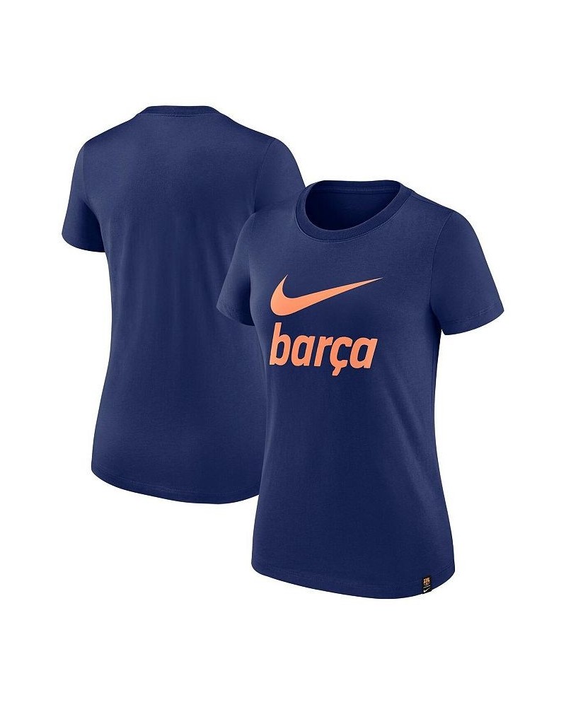 Women's Navy Barcelona Swoosh T-shirt Navy $22.39 Tops