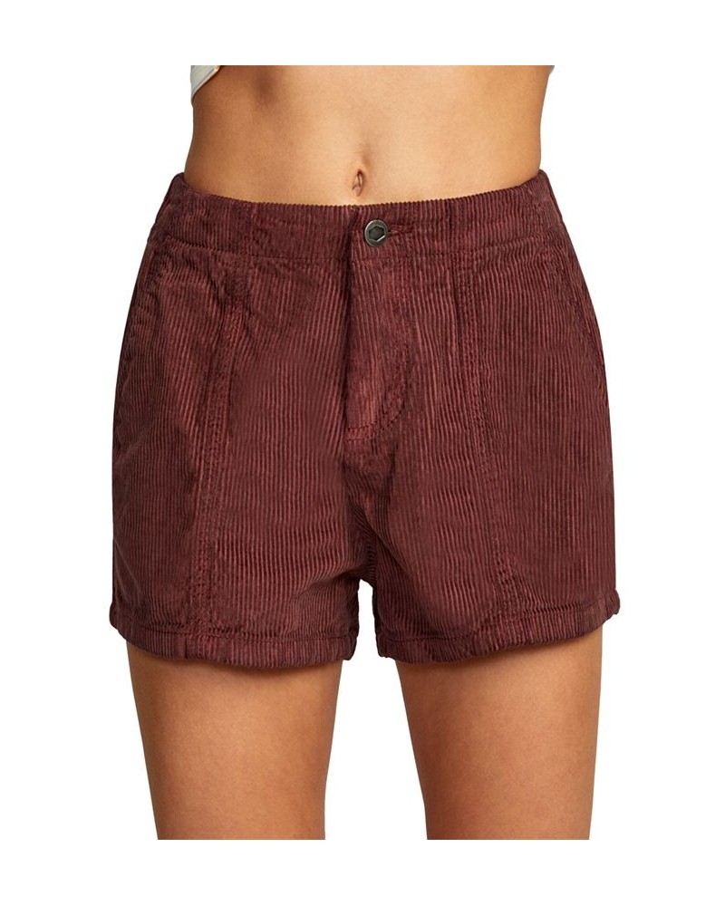 Juniors' Daylight Corduroy High-Rise Shorts Espresso $20.58 Shorts