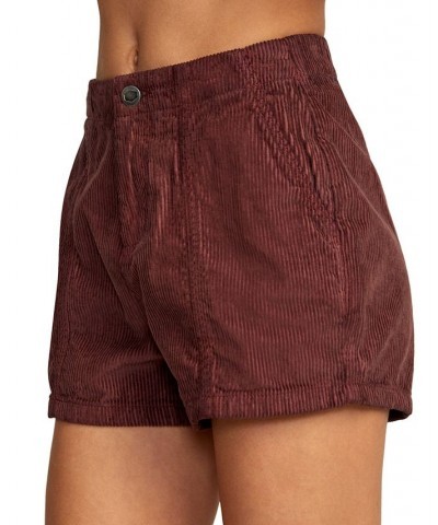 Juniors' Daylight Corduroy High-Rise Shorts Espresso $20.58 Shorts