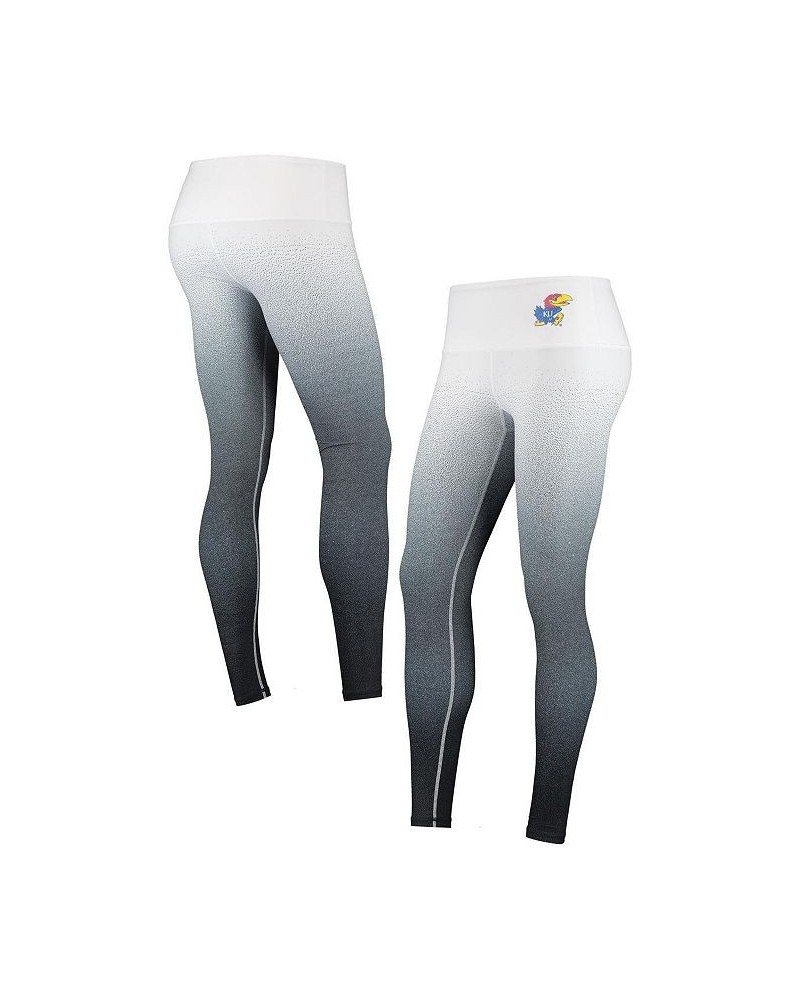 Women's White Black Kansas Jayhawks Static Print Ombre Leggings White, Black $31.85 Pants