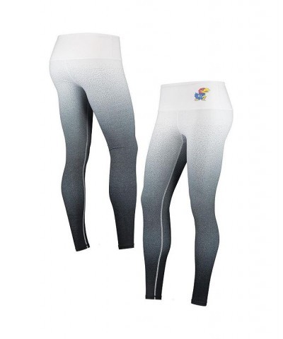 Women's White Black Kansas Jayhawks Static Print Ombre Leggings White, Black $31.85 Pants