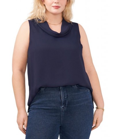 Plus Size Sleeveless Cowlneck Blouse Classic Navy $18.25 Tops