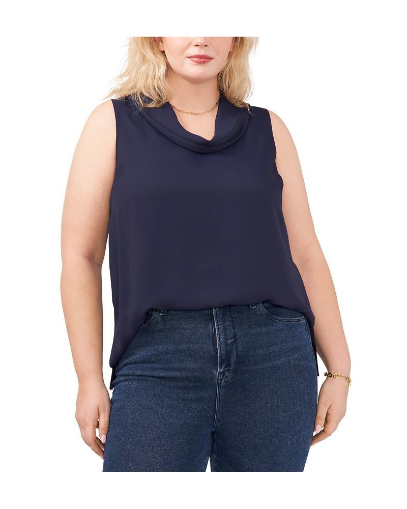 Plus Size Sleeveless Cowlneck Blouse Classic Navy $18.25 Tops