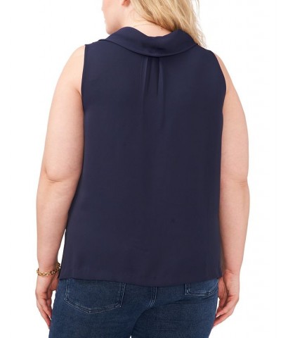 Plus Size Sleeveless Cowlneck Blouse Classic Navy $18.25 Tops