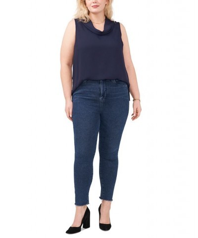 Plus Size Sleeveless Cowlneck Blouse Classic Navy $18.25 Tops