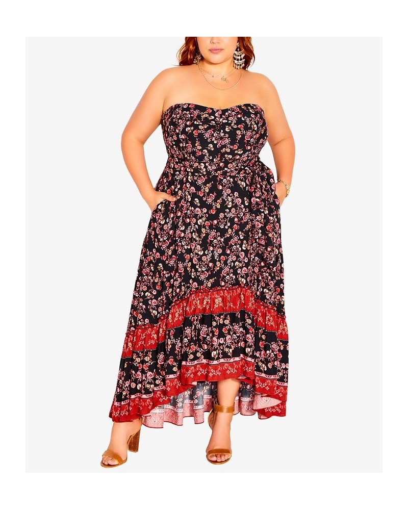 Trendy Plus Size Floral Charm Maxi Dress Black Floral Charm $55.13 Dresses