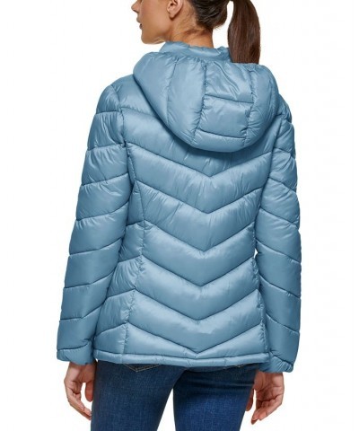 Women's Packable Hooded Puffer Coat Grey Owl $58.05 Coats