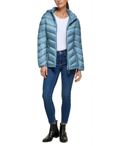 Women's Packable Hooded Puffer Coat Grey Owl $58.05 Coats