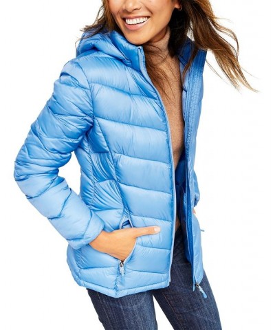 Women's Packable Hooded Puffer Coat Grey Owl $58.05 Coats