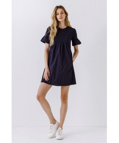 Women's Solid Mini Dress Navy $29.40 Dresses