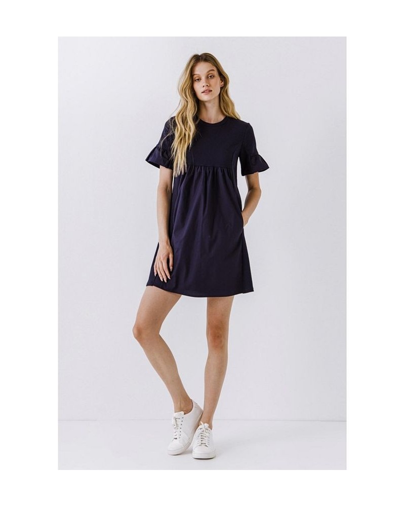 Women's Solid Mini Dress Navy $29.40 Dresses