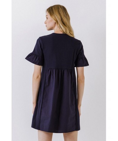 Women's Solid Mini Dress Navy $29.40 Dresses