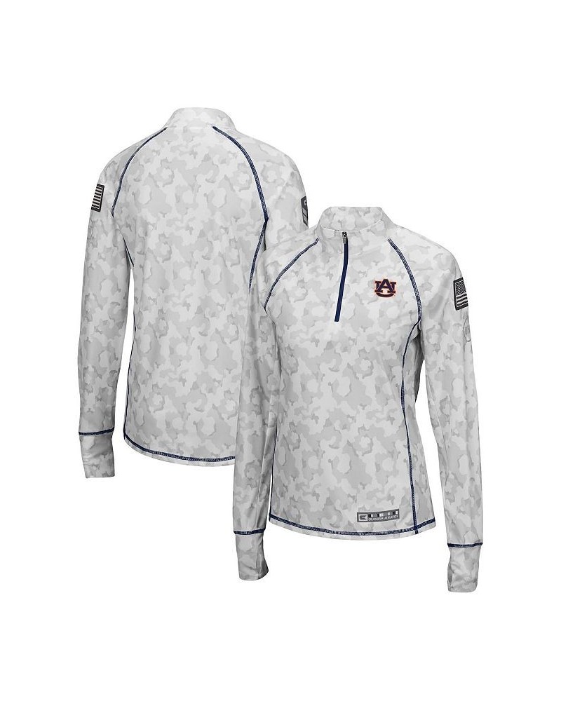 Women's White Auburn Tigers OHT Military-Inspired Appreciation Officer Arctic Camo 1/4-Zip Jacket White $26.95 Jackets