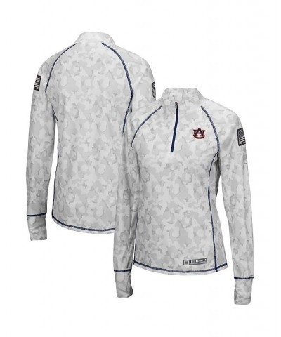 Women's White Auburn Tigers OHT Military-Inspired Appreciation Officer Arctic Camo 1/4-Zip Jacket White $26.95 Jackets