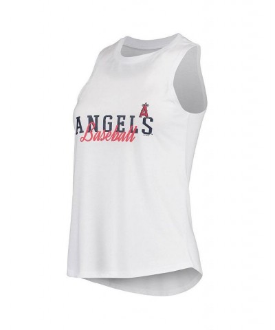 Women's White Black Los Angeles Angels Sonata Tank Top and Leggings Set White $25.42 Pajama