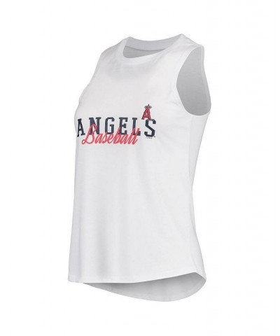 Women's White Black Los Angeles Angels Sonata Tank Top and Leggings Set White $25.42 Pajama