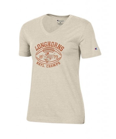 Women's Oatmeal Texas Longhorns 1970 Football National Champions V-Neck T-shirt Oatmeal $14.00 Tops