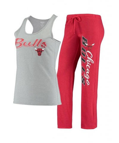 Women's Chicago Bulls Anchor Tank Top and Pants Sleep Set Heathered Gray, Heathered Red $23.40 Pajama