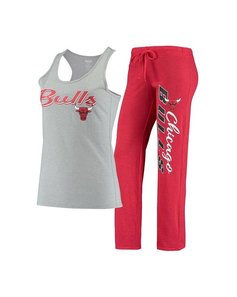 Women's Chicago Bulls Anchor Tank Top and Pants Sleep Set Heathered Gray, Heathered Red $23.40 Pajama