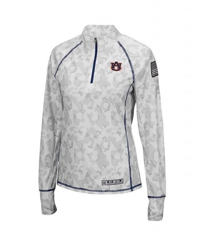 Women's White Auburn Tigers OHT Military-Inspired Appreciation Officer Arctic Camo 1/4-Zip Jacket White $26.95 Jackets