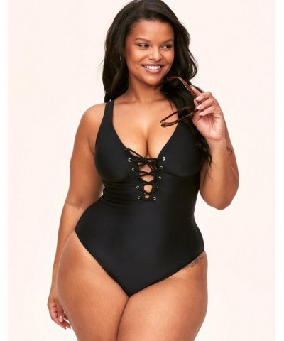 Evangeline Women's Plus-Size Swimwear One-Piece Black $34.98 Swimsuits