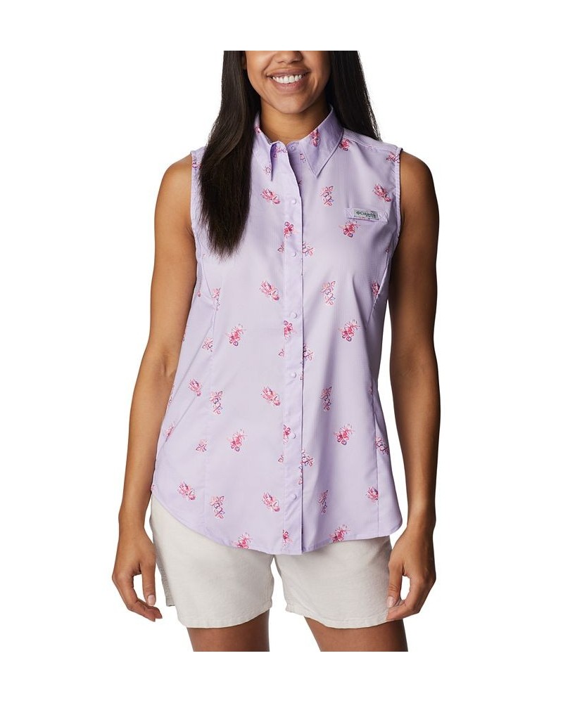 Women's Super Tamiami Sleeveless Shirt Purple $31.90 Tops