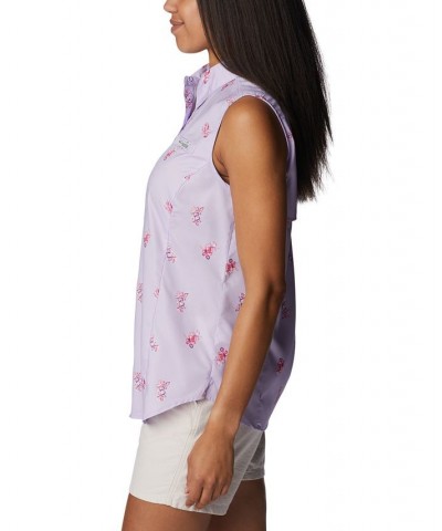 Women's Super Tamiami Sleeveless Shirt Purple $31.90 Tops