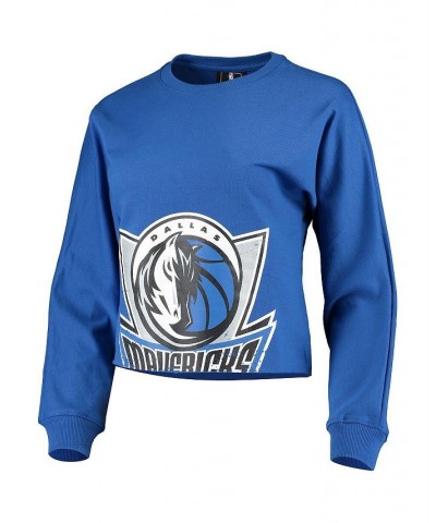 Women's Blue Dallas Mavericks Cropped Long Sleeve T-shirt Blue $35.39 Tops