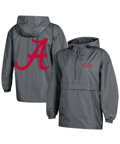 Women's Charcoal Alabama Crimson Tide Packable Half-Zip Light Rain Jacket Charcoal $29.25 Jackets