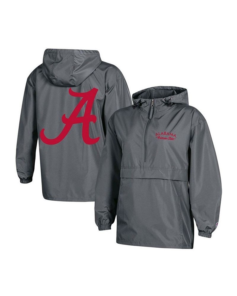 Women's Charcoal Alabama Crimson Tide Packable Half-Zip Light Rain Jacket Charcoal $29.25 Jackets