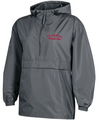 Women's Charcoal Alabama Crimson Tide Packable Half-Zip Light Rain Jacket Charcoal $29.25 Jackets