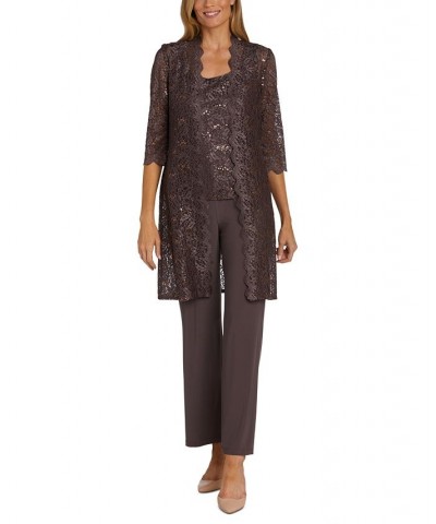 3-Pc. Sequined Lace Pantsuit & Jacket Fig $55.60 Dresses