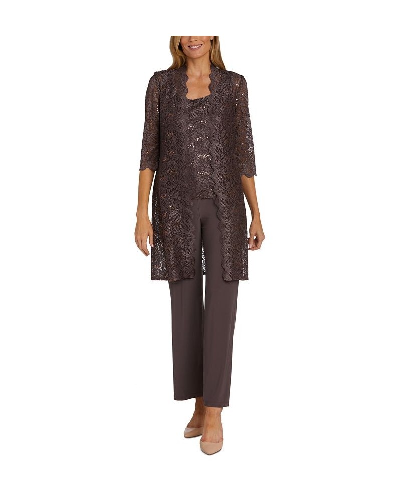 3-Pc. Sequined Lace Pantsuit & Jacket Fig $55.60 Dresses