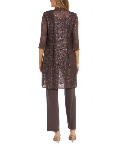 3-Pc. Sequined Lace Pantsuit & Jacket Fig $55.60 Dresses