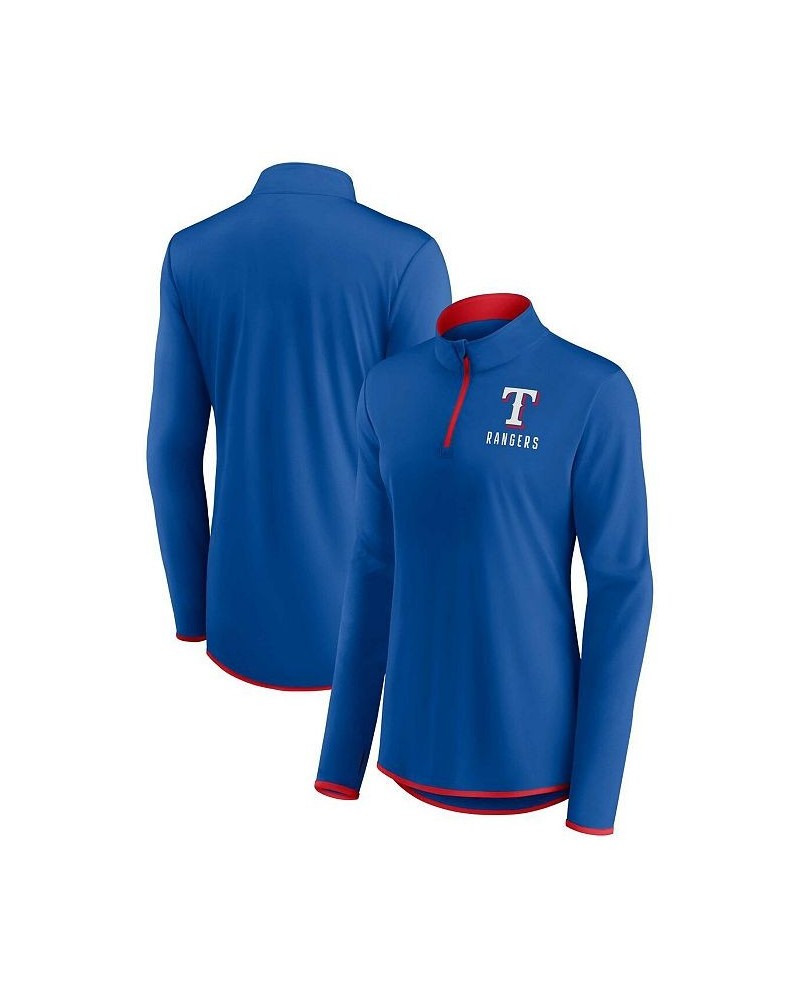 Women's Branded Royal Texas Rangers Worth The Drive Quarter-Zip Jacket Royal $34.44 Jackets