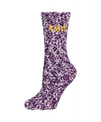 Women's LSU Tigers Marled Fuzzy Socks Purple $13.49 Socks